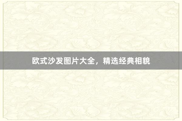 欧式沙发图片大全，精选经典相貌